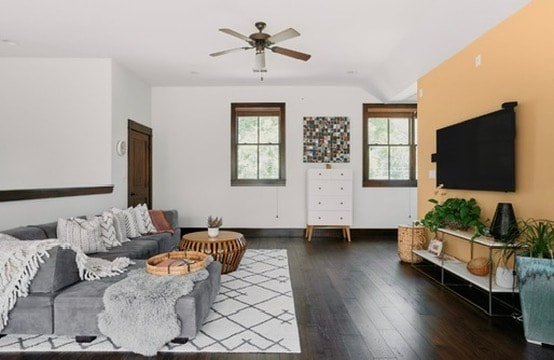 Property for sale — living room with accent wall