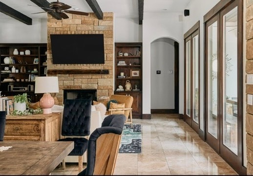 Property for sale — living room with fireplace